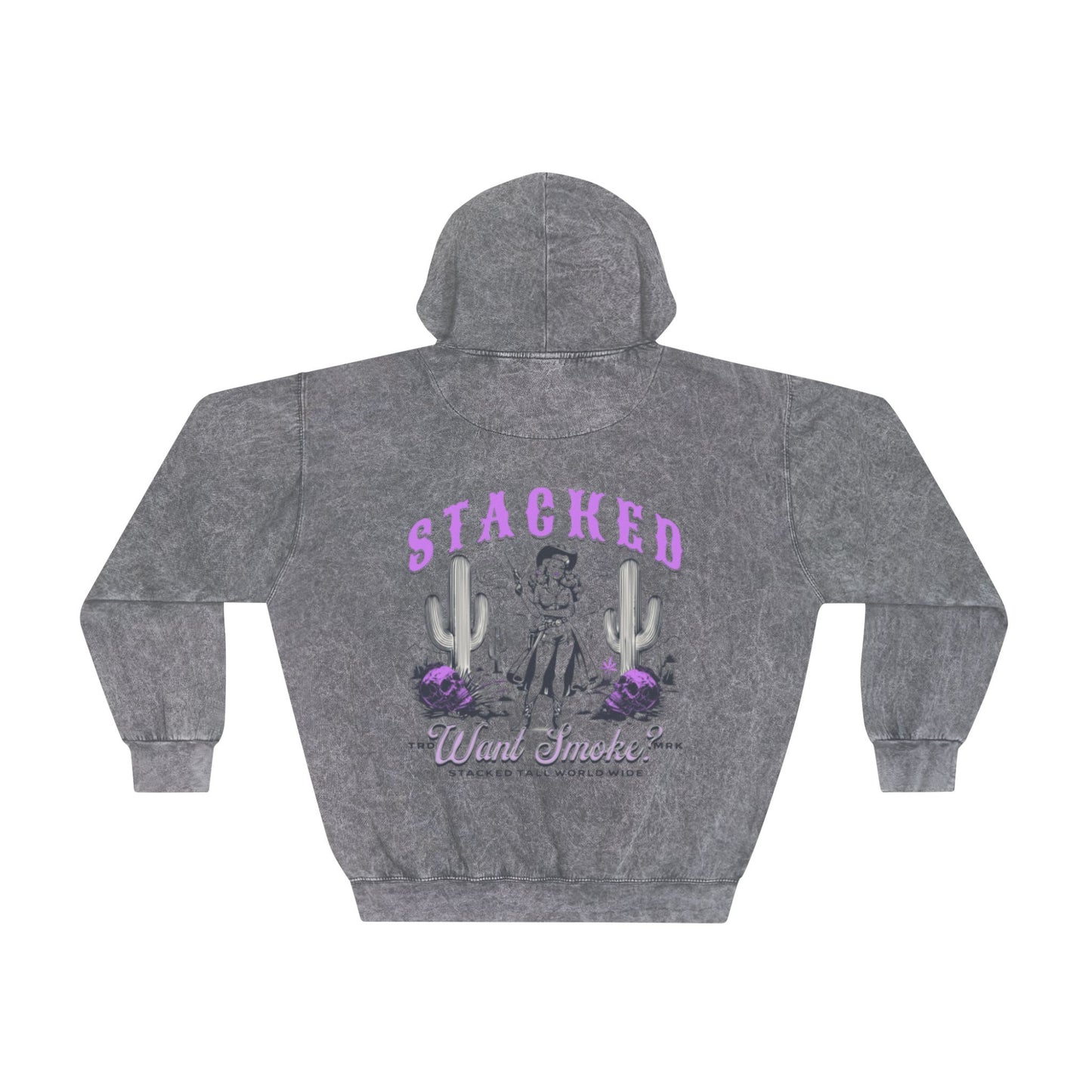 Vintage Purple & White "Want Smoke?" Hoodie (N0 BOX)