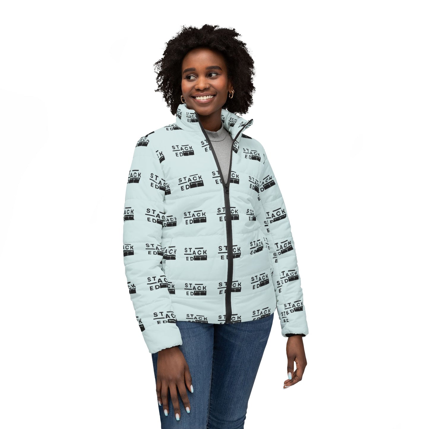 The Stacked Print Women's Puffer Coat