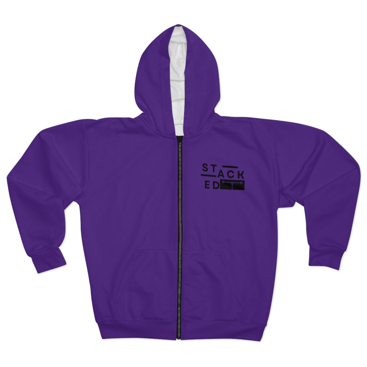 Stacked Tall White Obsidian Zip Hoodie