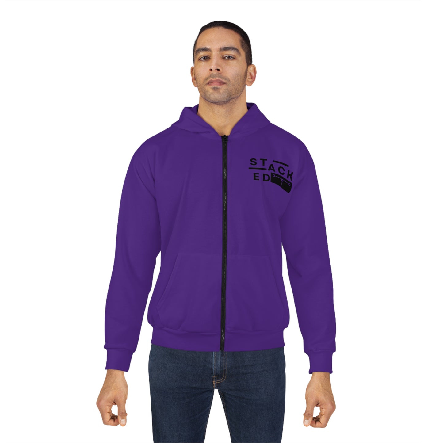 Stacked Tall White Obsidian Zip Hoodie
