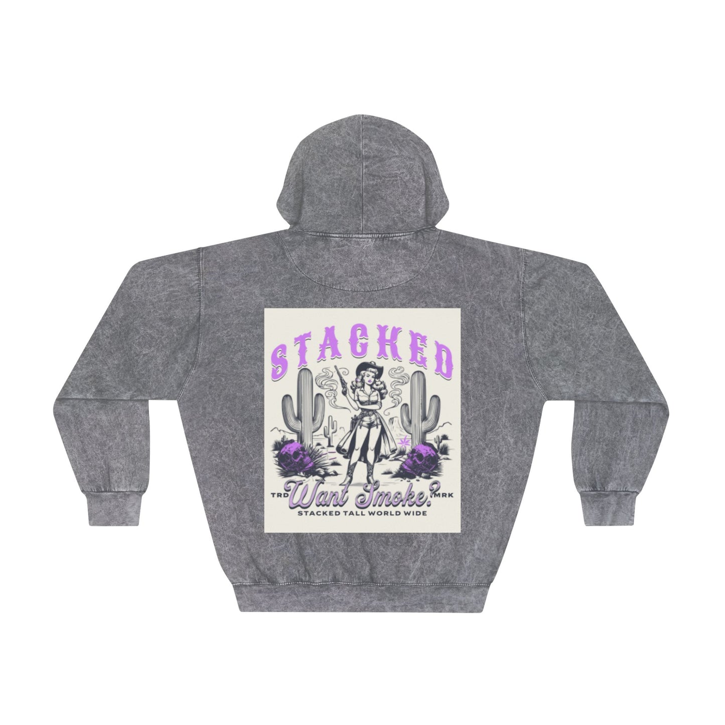 Vintage Purple & White "Want Smoke?" Hoodie