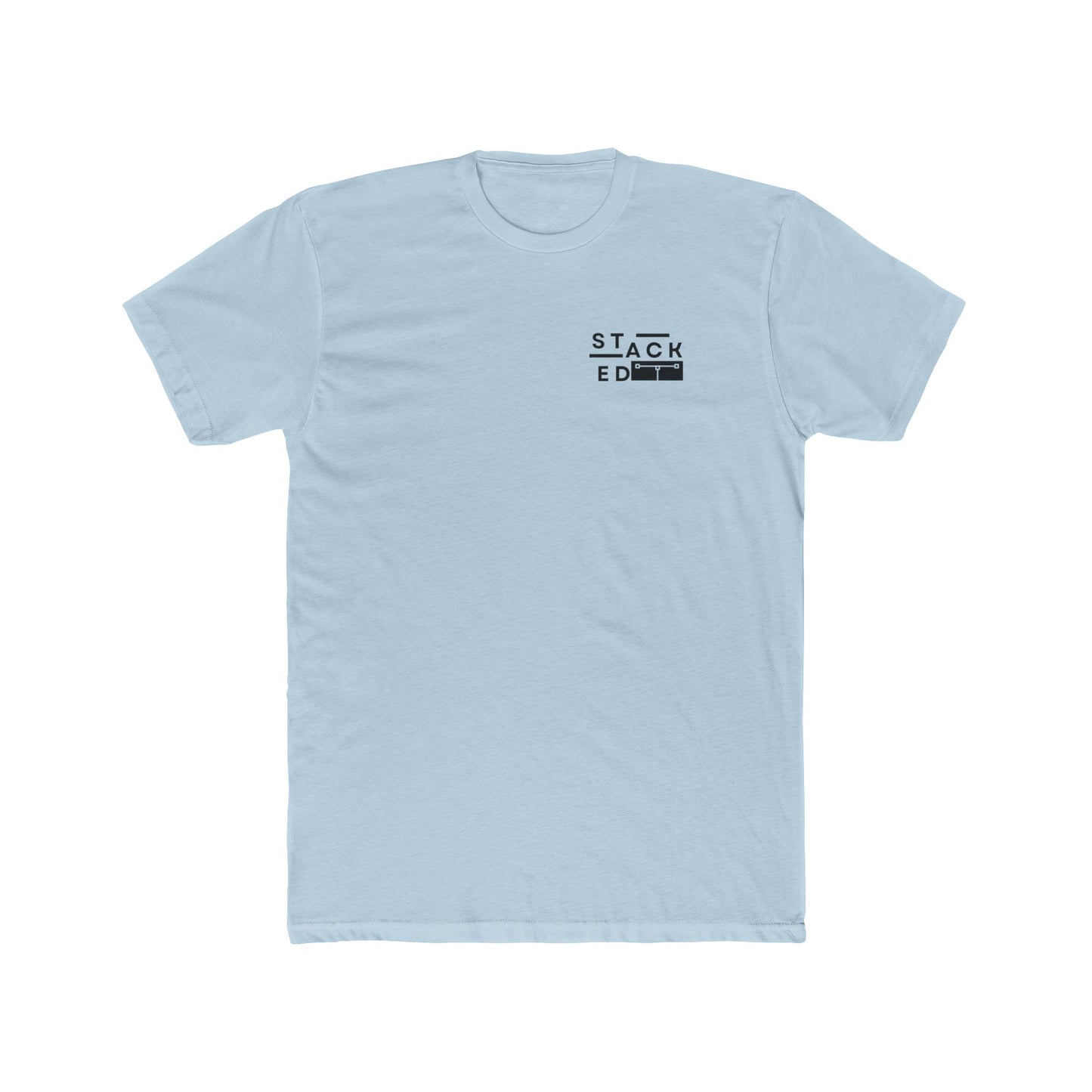 Stacked Cotton Crew Tee (Solid Light Blue)