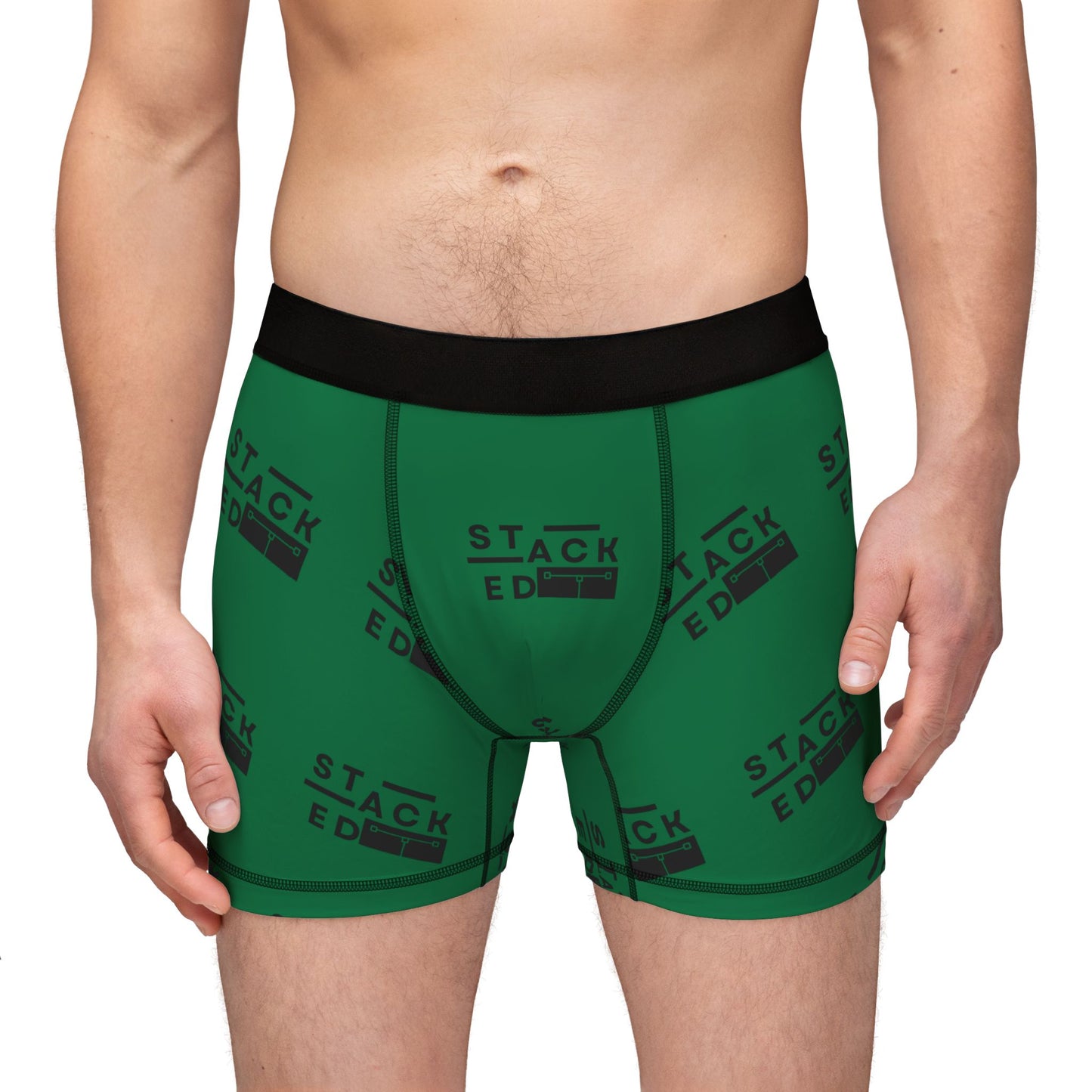 Stacked Tall - Men’s Boxer Briefs (Dark Green)