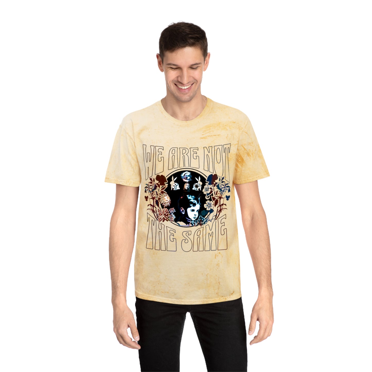 'We Are Not The Same" Retro Bloom Tee (Citrine)
