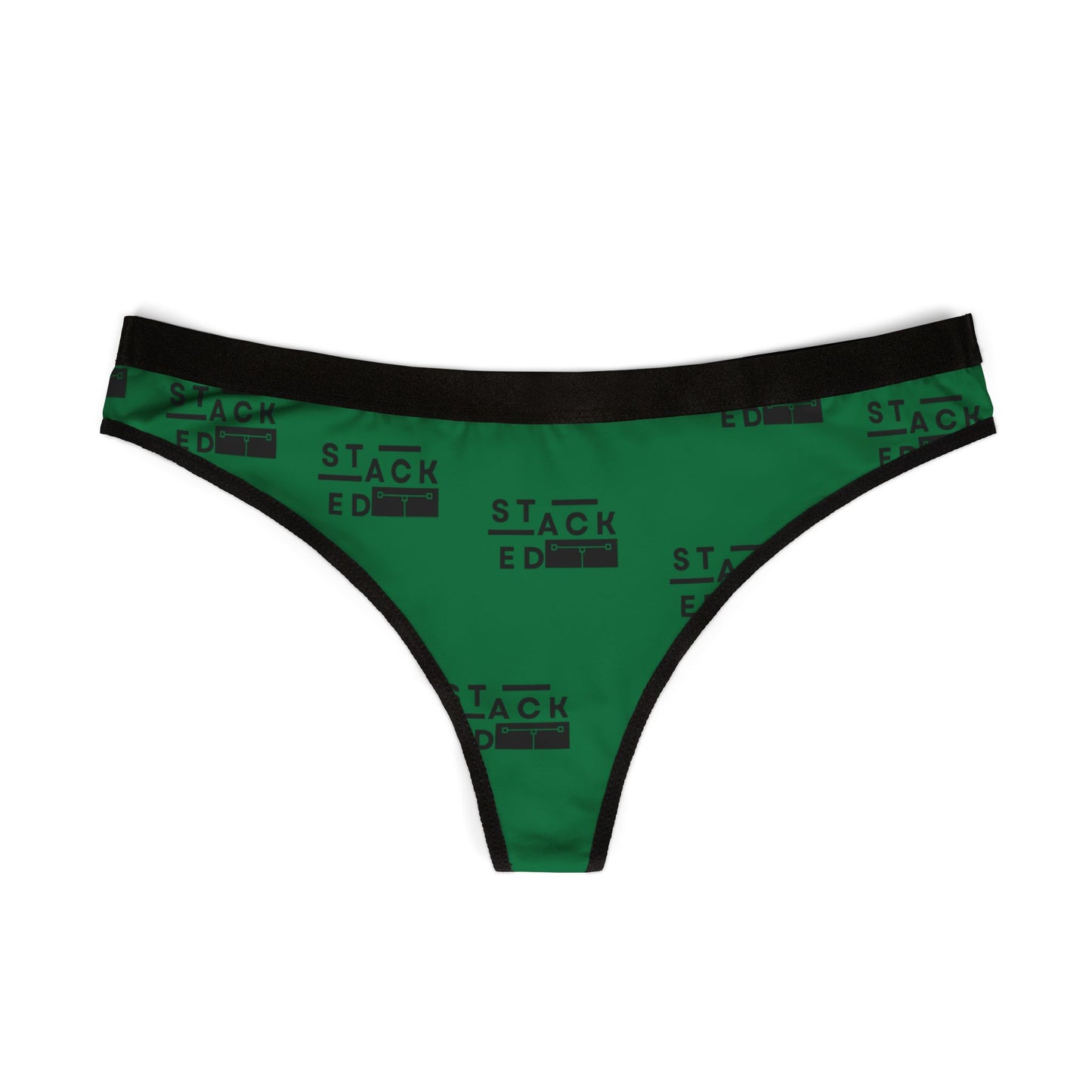 Stacked Seduction Thong (Dark Green)
