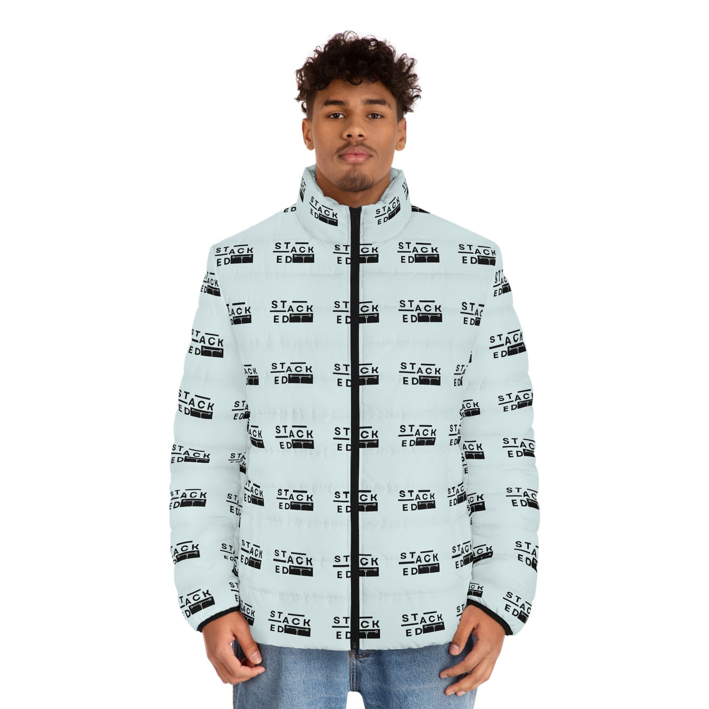 The Stacked Print Men's Puffer Coat