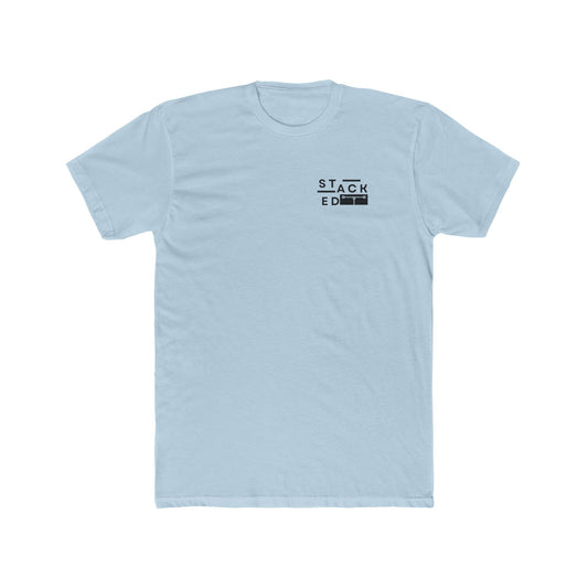 Stacked Cotton Crew Tee (Solid Light Blue)