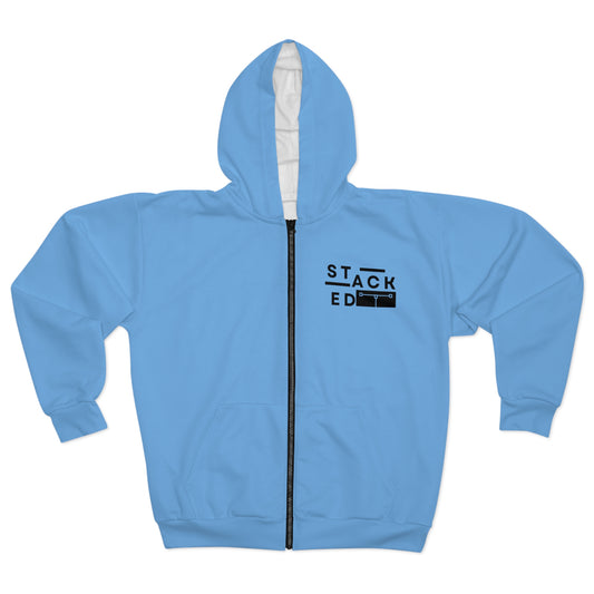 Stacked Tall White Obsidian Zip Hoodie (Light Blue)